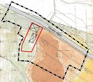 laområdesgräs varteret Gulsippa Beitlig bebyggelse laerad exploaterig 0, -,0 m torv och dy,0 -,0 m torv och dy Löst - halvast mjäla, mo och sad Bilde till höger visar e terrägskuggig ör plaområdet.