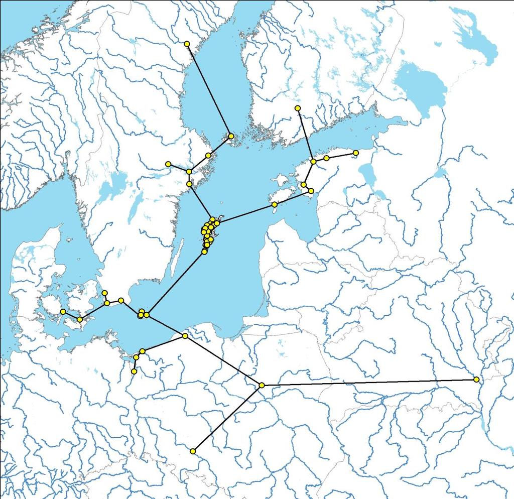 Gotland är de representerade över hela ön och finns även på det svenska fastlandet, Estland och Polen samt enstaka i Finland, Vitryssland och Danmark (Fig. 16).