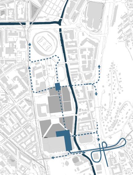 Eventuellt kan en mindre tunnel under Valhallagatan för soptransporter m m byggas.