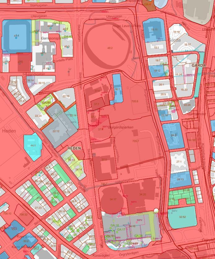 2 Beskrivning av projektområdet Sammanfattning av volymstudien Utredningsområdet i volymstudien avgränsas av bl.a. Skånegatan, Mölndalsån, Ullevigatan och Örgrytevägen.