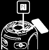 Ansluta med en NFC-kompatibel enhet genom One-touch (NFC) Genom att vidröra systemet med en NFC-kompatibel enhet som t.ex.