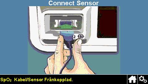 Om sensorn lossnar från övervakningssystemet Om sensorn lossnar från övervakningssystemet visas skärmen till