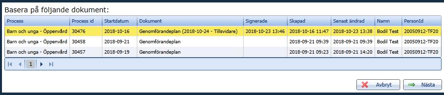 Du kan kopiera texten från tidigare genomförandeplan genom att