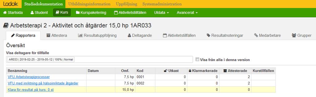 Grupp inom kurs Skapa gruppen Sök fram din kurs