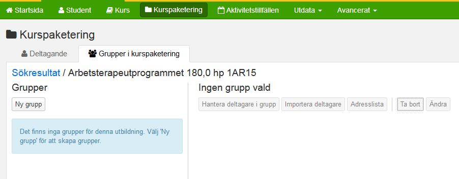 Sökningen kan ske antingen via benämning eller utbildningskod.