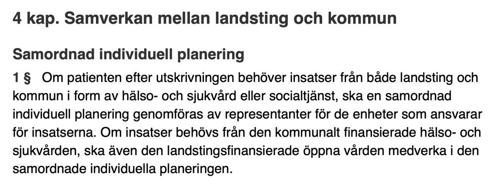 om samordnad individuell planering (LUS) Staten Landsting Kommuner