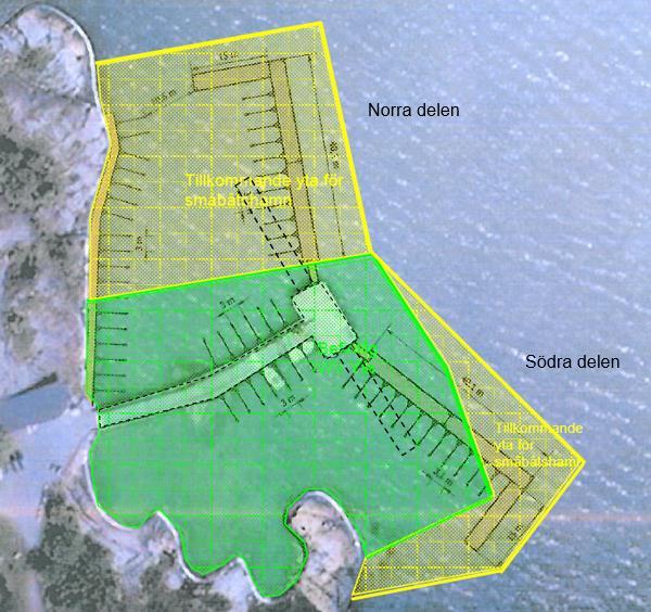 Färjeläge Bef. flytbrygga Bef. pålad brygga Bef. flytbrygga Figur 2. Planerad utbyggnad av Norra hamnen.
