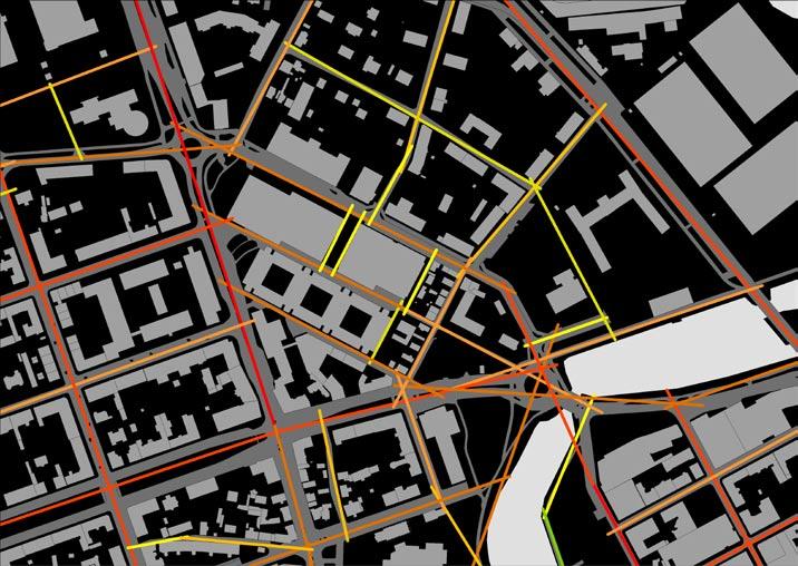 Östra Malmen Trädgårdsgatan, Malmbrogatan och Södra Malmgatan får efter förslagen högre rumslig integration.