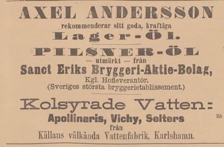 30/6 1894 1933 AB Stockholms bryggerier köper aktiemajoriteten i både Nordstjernan och Axel Anderssons bryggeri.