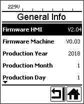 6.5 Duty Info (driftinformation) [endast i Advanced Mode (avancerat läge)] Under Duty Info (driftinformation) hittar du information om den aktuella gångtiden för din UNIPLAN 500.