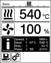All tillgänglig information (symbol i) visas nu i arbetsindikeringen (33) (se symboler på arbetsindikeringen). 6.