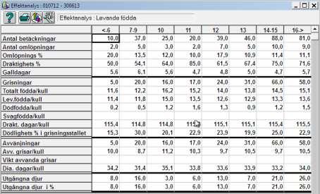 I detta fall är det resultatet i samma kull som beräknas, se bilden här till höger.