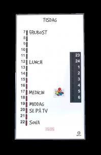 4. Ur med dygnsplanering Memodayplanner 3 (12 alt 24 timmar) Leverantör: Abilia www.abilia.se Memodayplanner är en planeringstavla som visar tiden konkret och hur länge det är till nästa aktivitet.