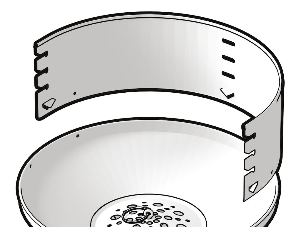 INSTRUCTIONS D ASSEMBLAGE - ASSEMBLY INSTRUCTIONS STEP 8 Place the wind shield (6) on the top rim of the fire bowl (5) as illustrated above.
