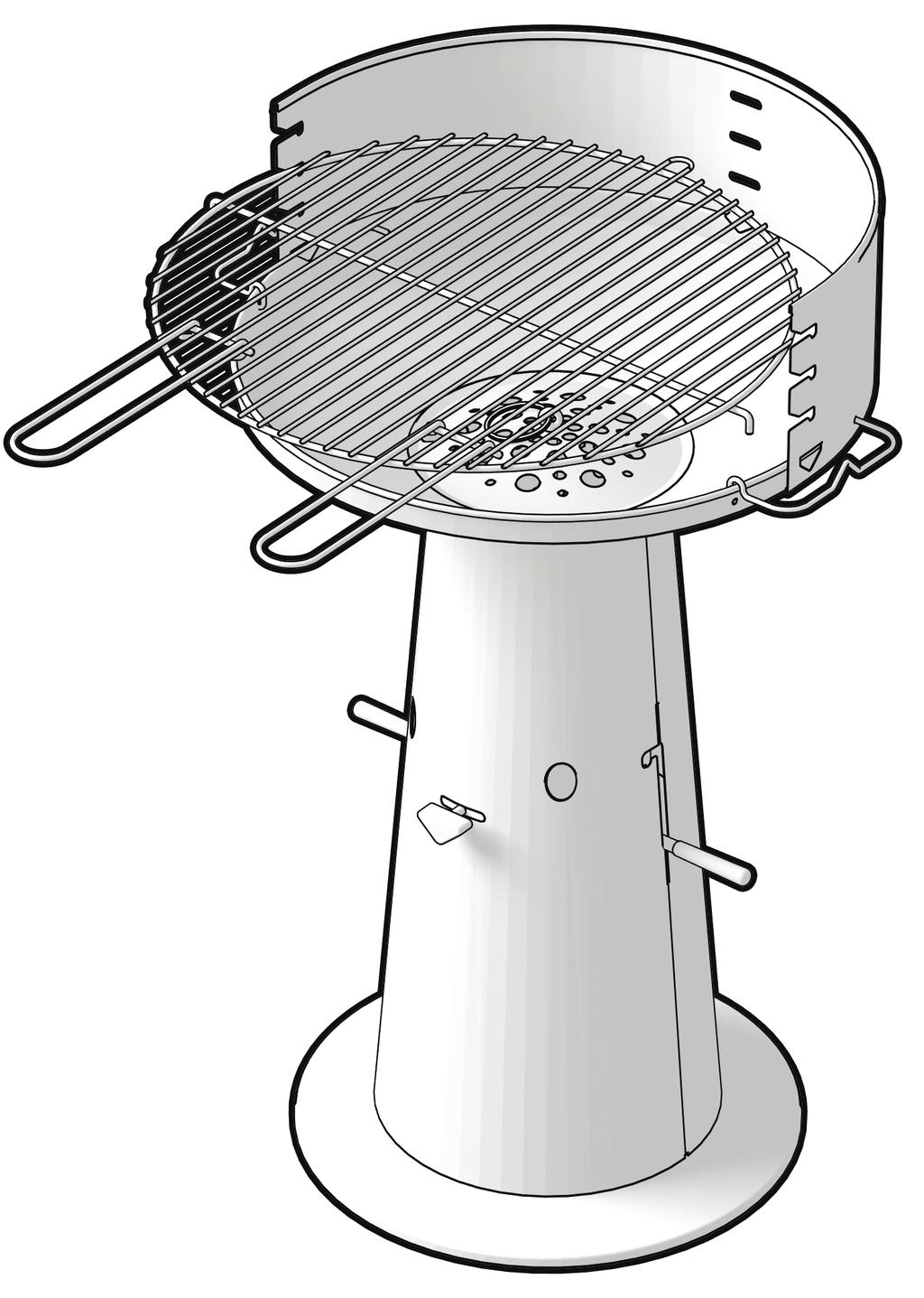 INSTRUCTIONS D ASSEMBLAGE - ASSEMBLY INSTRUCTIONS STEP 10 Put the cooking grill (7) into place according to the illustration above.