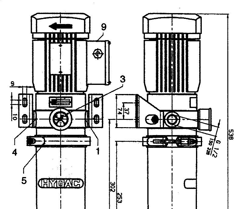 Mått/kretsschema OLF-5-S Mått/kretsschema OLF-5-S OUT: G1/2 3,5 bar M IN: G1/2 Pos.