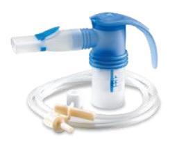 munstycke, slang och filter till inhalatorn.