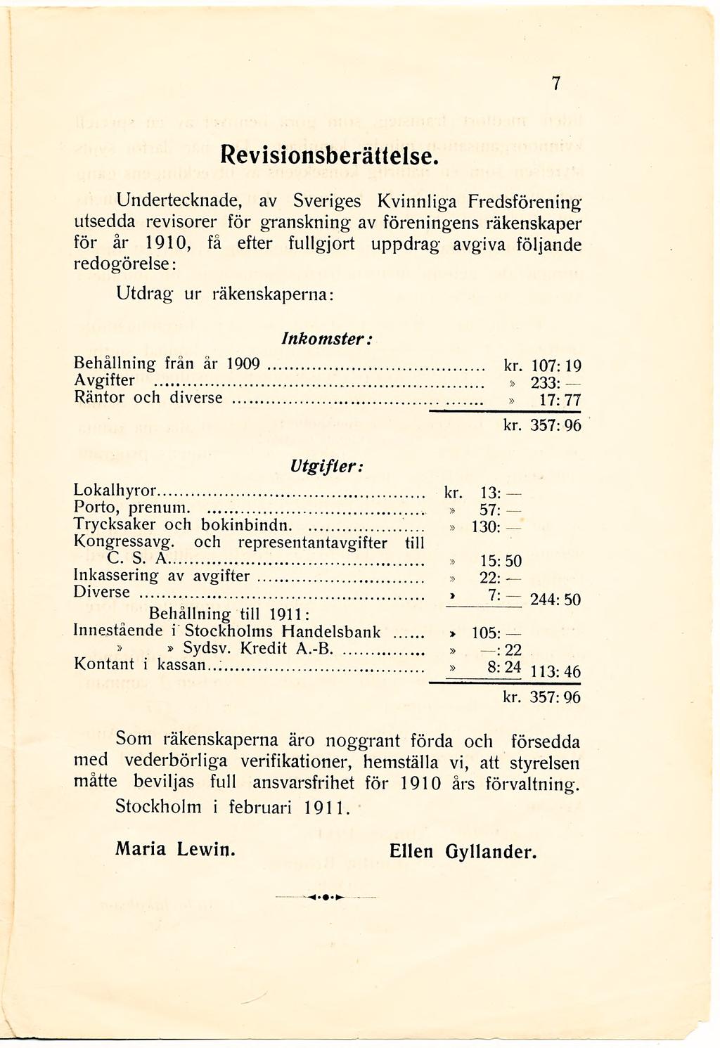 7 Revisionsberättelse.