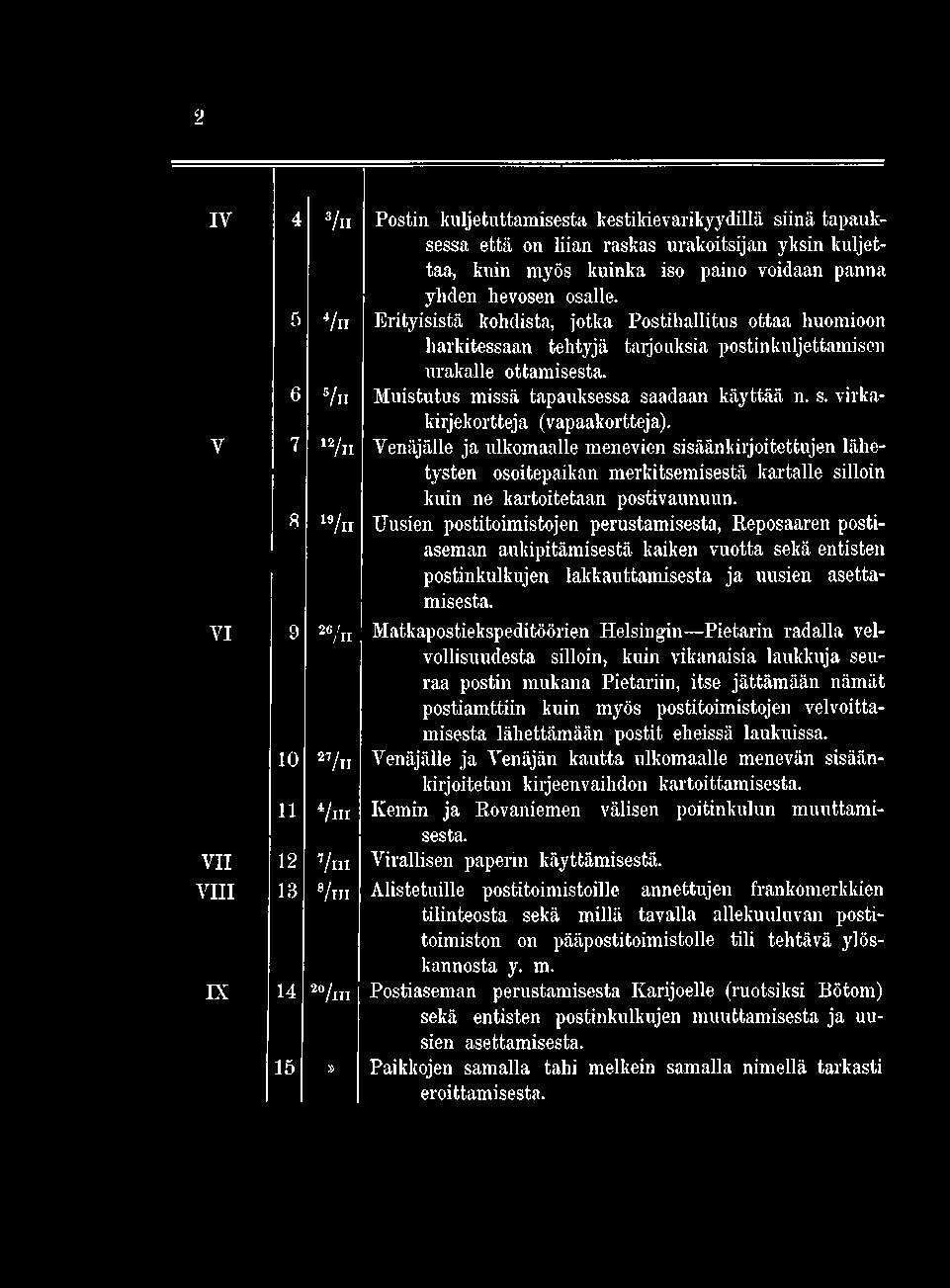 adaan käyttää n. s. virkakirjekortteja (vapaakortteja).