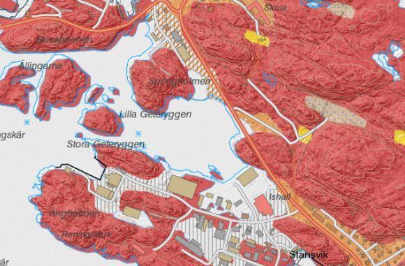 Figur 12 Förekommande jordarter i anslutning till planområdet enligt SGU:s jordartskarta (SGU.