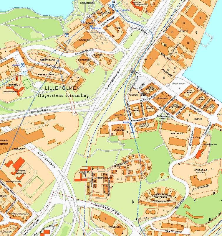Markanvisningsområde Markanvisningsområde (del av Årstaäng 4, mittersta byggnaden samt befintlig kvartersmark runt den).