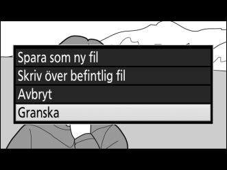 6 Välj slutpunkten. Tryck på L (U) för att växla från väljarverktyget för startpunkten (w) till slutpunkten (x) och välj sedan avslutningsbildrutan enligt beskrivningen i steg 5.
