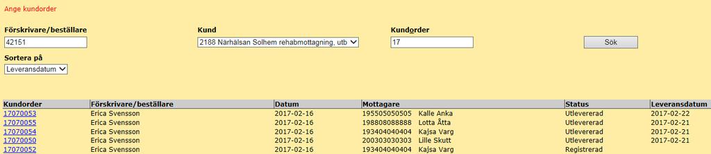 Nu går det att se vilka hjälpmedel som ska komma till mottagningen dagen innan leverans.