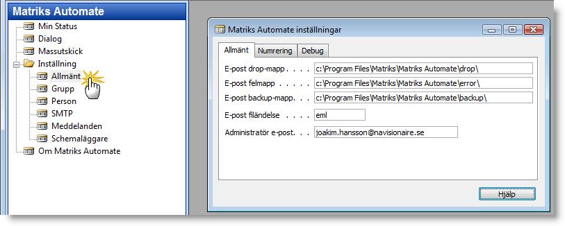 Inställningar Nu skall jag faktiskt vara både juste och taskig eftersom jag bara kommer att klipp och klistra