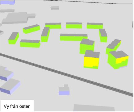 Uppdragsnr: 10187644.01 rev 1 8 (9) Figur 9 Beräknad ekvivalent A-vägd ljudnivå invid fasad, visade som frifältsvärden. Se Bilaga 4.