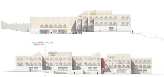 Sid 9(15) Förslag 4 - Hemfosa Fastigheter AB Skolbyggnad Anbudet är ett genomarbetat förslag som visar byggnadens placering, arkitektur och materialval.