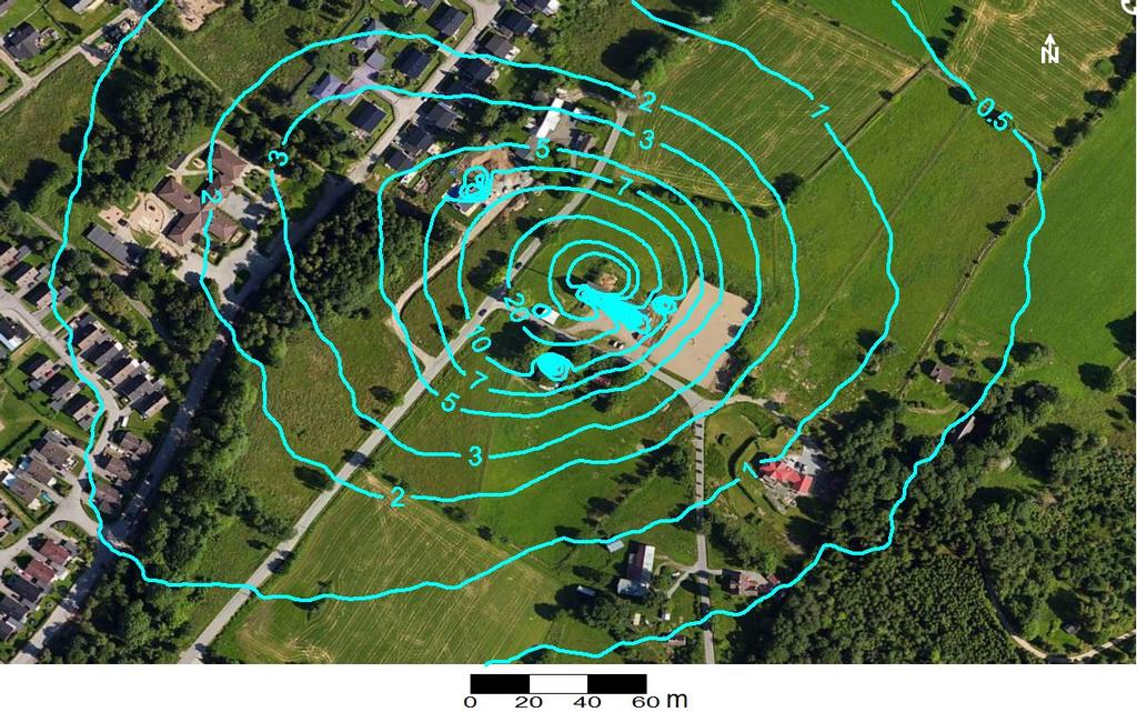 Figur 5-9c 99-percentilen av timmedelvärden på 1,5 m höjd 5.2.