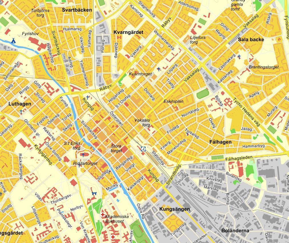 Sida 6 (18) 3 Planområdet och dess förutsättningar Planområdet är beläget på Kvarntorget, ca 1 km från centrala Uppsala (Stora torget).