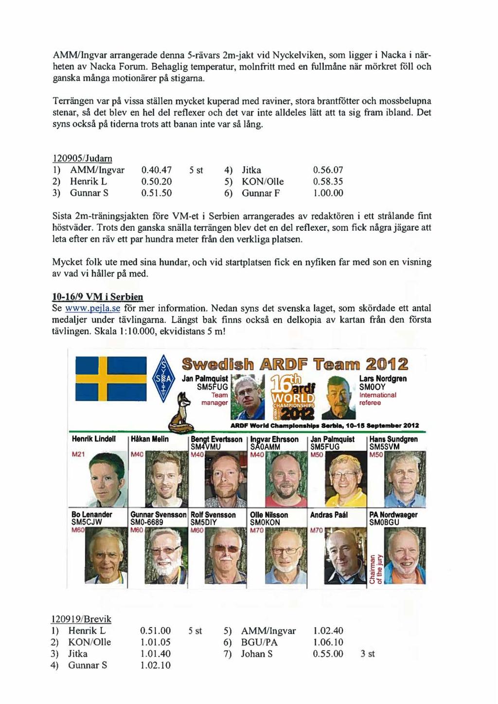 AMM!Ingvar arrangerade denna 5-rävars 2m-jakt vid Nyckelviken, som ligger i Nacka i närheten av Nacka Forum.