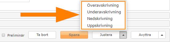 4. Beloppet fylls i per automatik, men du behöver ange den verifikatserie som utrangeringsverifikatet ska bokföras i. 5. Tryck på Spara.