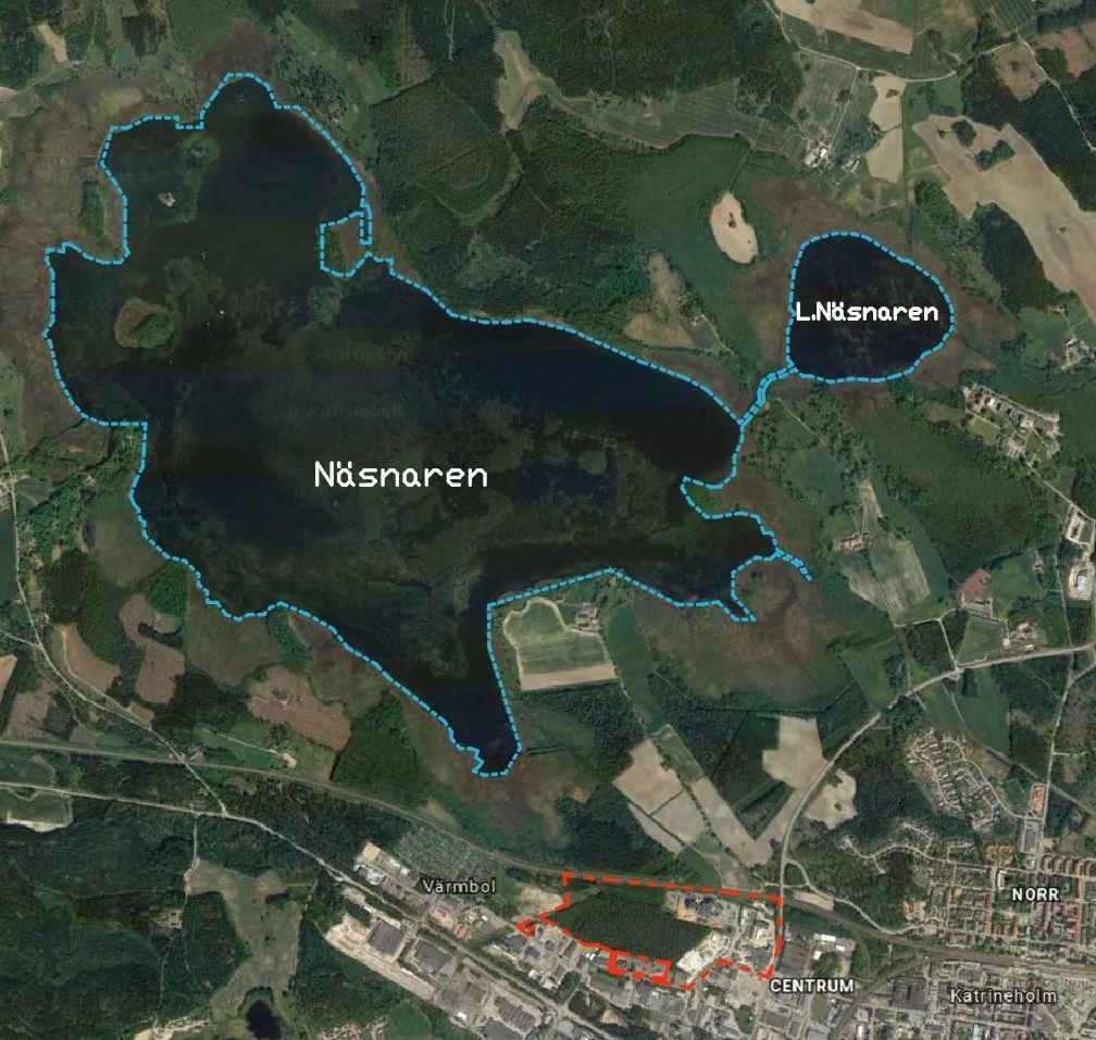 2.4 Miljökrav på recipient för dagvatten Dagvattnet från planområdet avrinner norrut till recipient Näsnaren.