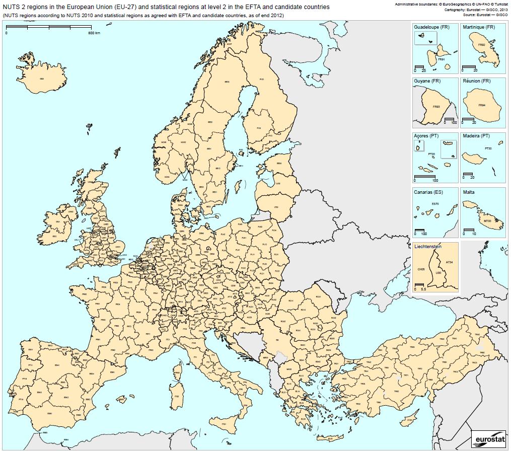 Nuvarande regional statistik om järnvägstransporter Vart femte år lämnas regional statistik till Eurostat. Uppgifter följer nomenklatur för statistiska territoriella enheter (NUTS).