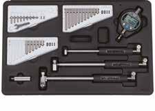 3 mikrometrar, 2 inställningsringar 368-912 12 20 3-punkts invändig mikrometer ± 2 0,005 Inkl. 2 mikrometrar, 1 inställningsring 368-913 20 50 3-punkts invändig mikrometer ± 3 0,005 Inkl.