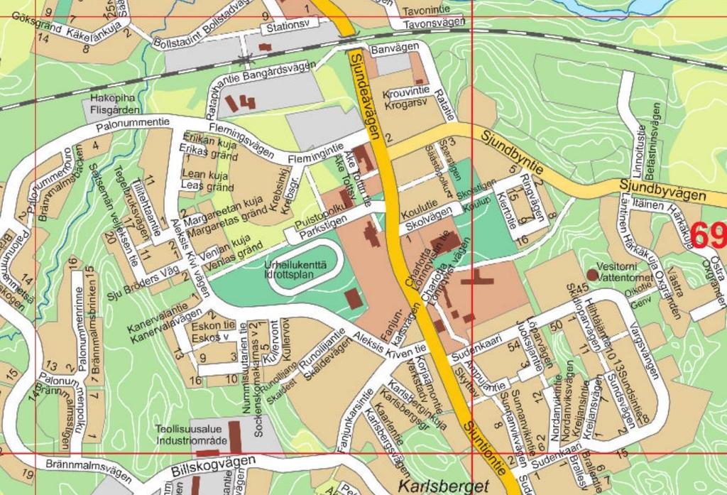 12(26) SJUNDEÅ CAMPUS DETALJPLANEÄNDRING Trafik Sjundeå vägen, en regionväg (115) går igenom området. I tätorten är hastighetsbegränsningen 40km/h.
