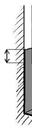 Figur 6. Det är av allra största vikt att tätskiktet för klinker/kakel överlappar med det målade systemet.