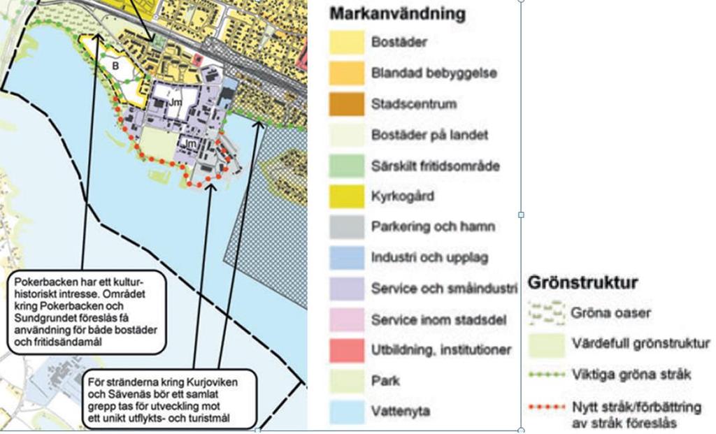 5 Saneringsåtgärdens överensstämmelse med planer, miljömål, miljökvalitetsnormer och allmänna hänsynsregler 5.1 Planförhållanden och rådighet 5.1.1 Översiktsplan I figur 5.