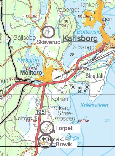 2 Tiveden (nordöstra Västergötland) Det först etablerade område vid Bocksjö (8 holkar) har ersatts av ett nytt område vid Skäverud (1 holkar), som hösten 27 kompletterades med två nya holkgrupper med