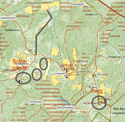 22 Berg (Halland nära Gällared) Startår 198. 1 holkar sattes upp vid byarna Berg och Bråtagärde.