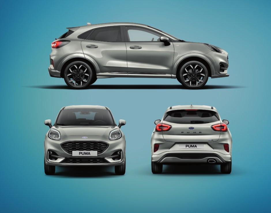 Mått FORD PUMA Mått 5-dörrars 1 216L Med nedfällt baksäte Höjd: 1 537 mm 456L Baksäte i upprätt läge Längd: 4 186 mm www Fullständiga beskrivningar och specifikationer (ej i den tryckta broschyren)