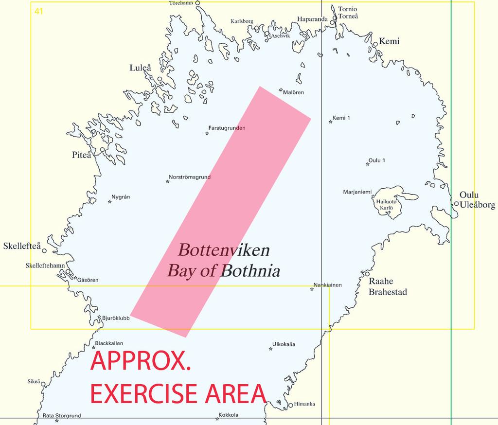 3 Nr 269 UNDERRÄTTELSER / NOTICES Bottenviken / Bay of Bothnia * 5802 (T) Sjökort/Chart: 4, 41, 42 Sverige. Bottenviken. Flygövning. Skjutning mot bogserat luftmål.
