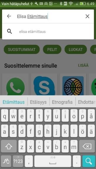 Android Observera att din telefon måste använda operativsystemversionen Android 5.0.