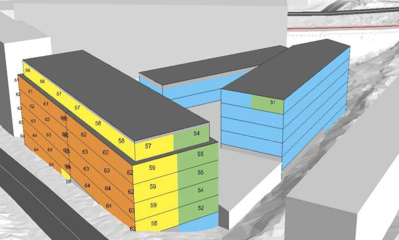 Sida 42 (51) Bullervärden för kvarter 2 (Realistic Form Noise AB 2018).