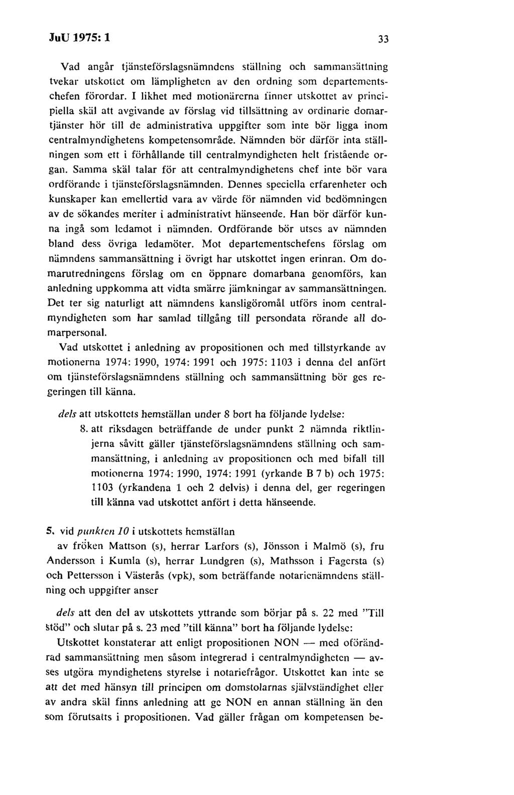 Nrl. Justitieutskottets betänkande nr 1. JuU 1975: l - PDF Gratis  nedladdning