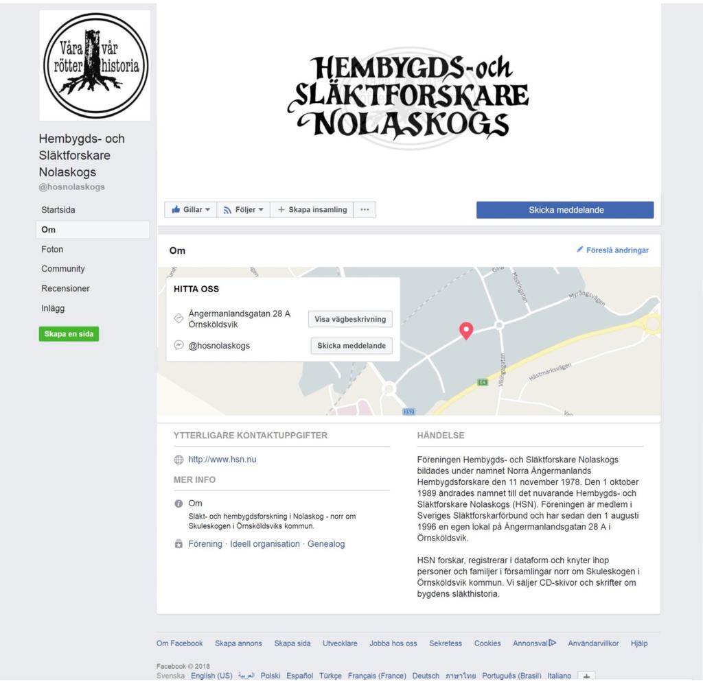FACEBOOK Nu finns Hembygds- och Släktforskare Nolaskogs även på Facebook! Adress: www.facebook.