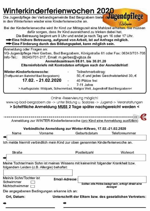 Bad Bergzabern, den 05.02.2020-14 - Südpfalz Kurier - Ausgabe 6/2020 HAUS DER FAMILIE RHEINLAND-PFALZ BAD BERGZABERN Träger: Prot.