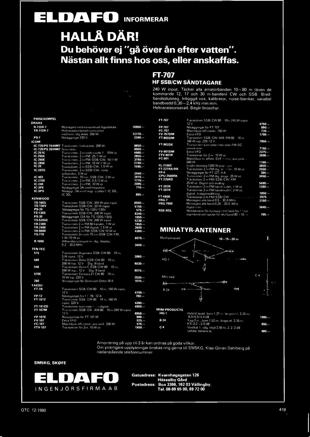 riabel bandbredd 0,30-2,4 khz mm mm, Heltransistoriserad _ Begär broschyr.